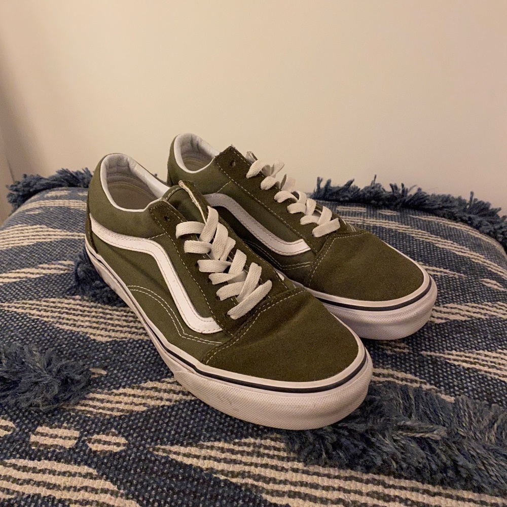 olive lace up vans